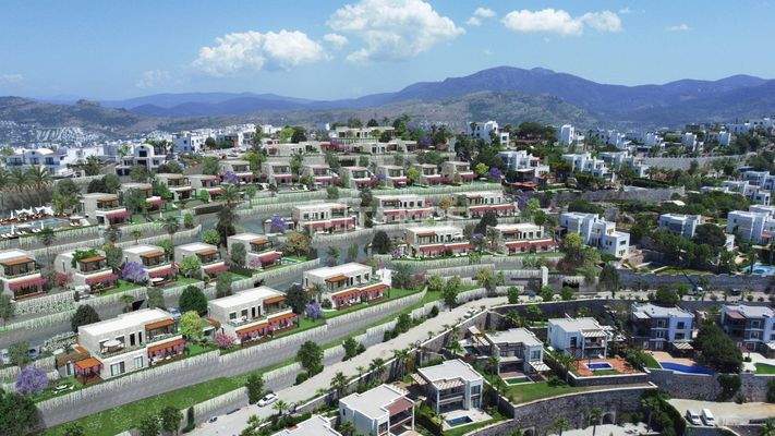 Sea View Properties in a Complex with Pool in Bodrum Turkey