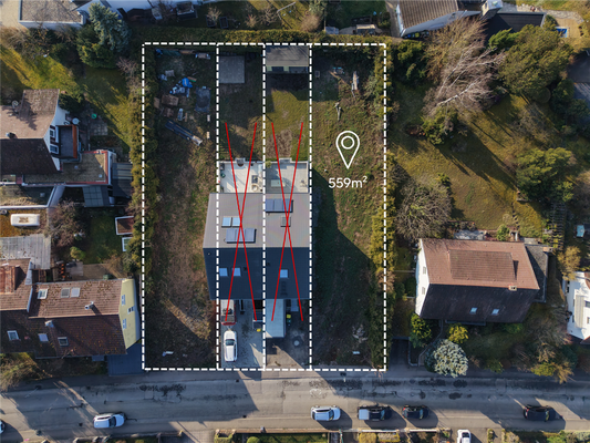 Grundstück eingezeichnet