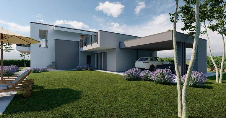 Hausansicht und Carport