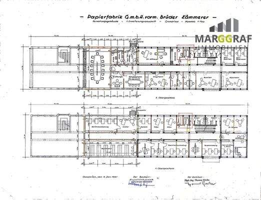 Grundriss Bürogebäude OG1 und 2
