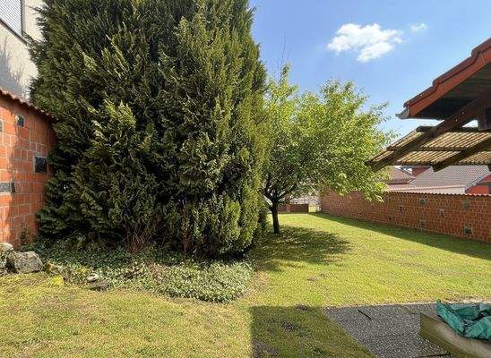 Großzügiger Garten mit Sichtschutz und durchdachter Raumaufteilung