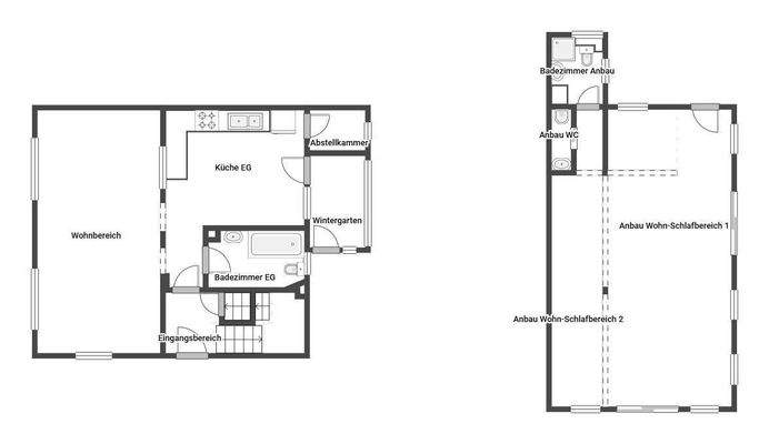 Grundriss EG und Anbau