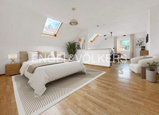 Schlafzimmer + Büro | Modernisierungs- und Einrichtungsbeispiel