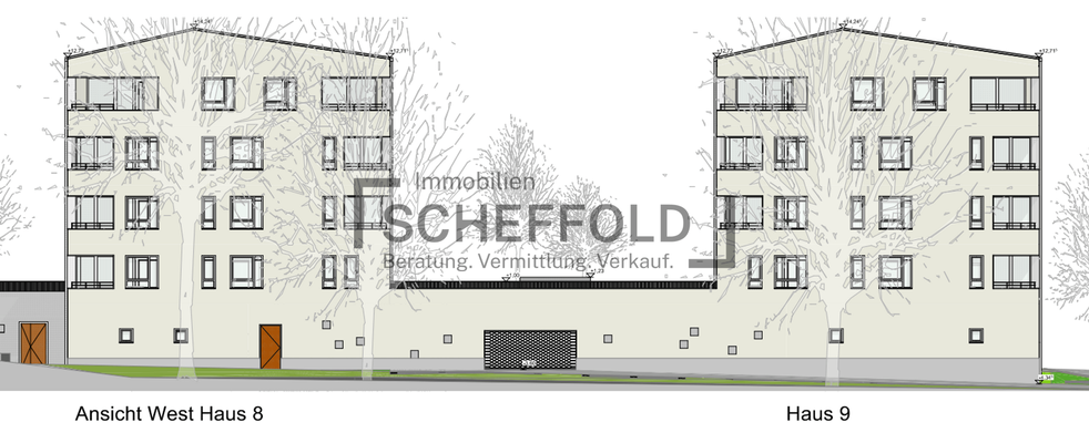 Ansicht West Haus 8 und 9
