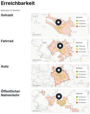 Erreichbarkeitskarte
