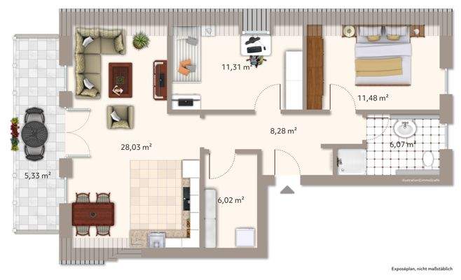 Grundriss 1. OG rechts Wohnung 4