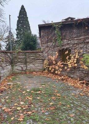 privater Parkplatz (ein dzt. dort abgestellte Anhänger wurde mit KI Hilfe entfernt)