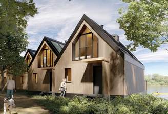 Ansicht Wasser Chalets.