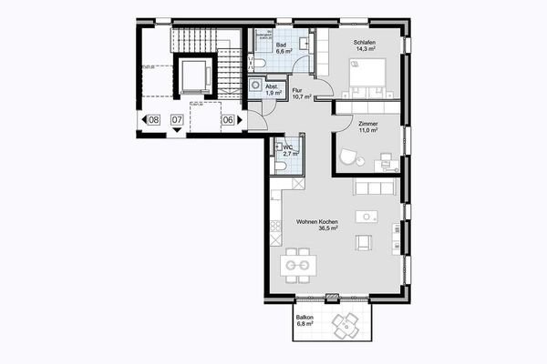Grundriss Wohnung 6