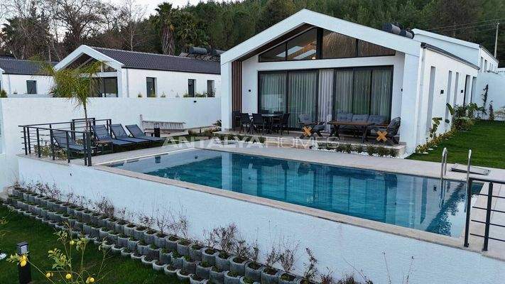 3-Bedroom Detached Houses with Pool in Mugla Seydikemer