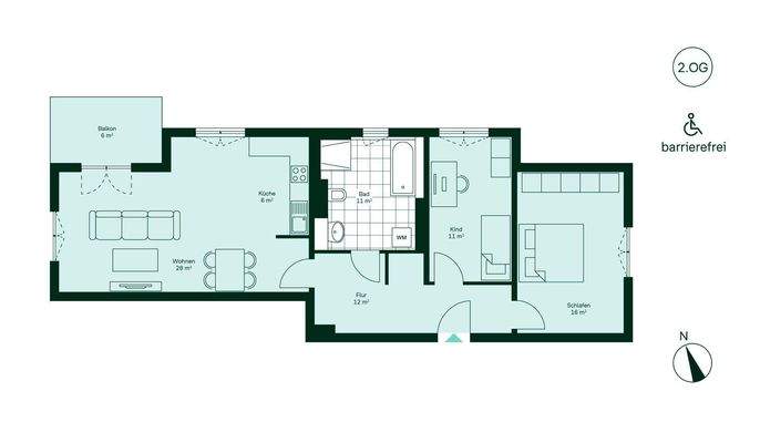 Komfortabler Grundriss