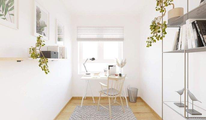 Ein kompaktes Arbeitszimmer für volle Konzentratio