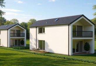 Gartenansicht mit Putzfassade