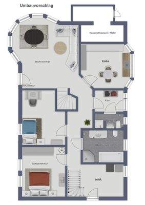 Umbauvorschlag als Einfamilienhaus