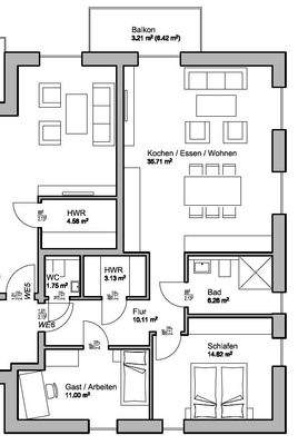 OG Grundriss WE 6