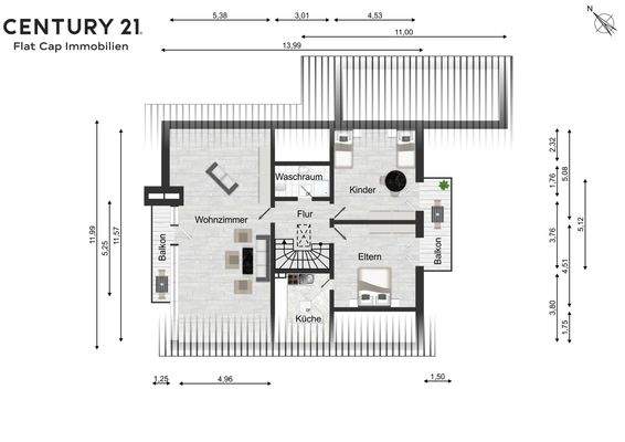 Grundriss DG mit Billardzimmer
