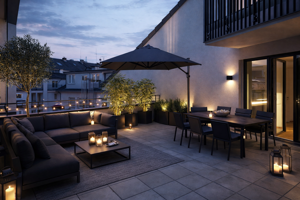 Terrasse bei Nacht