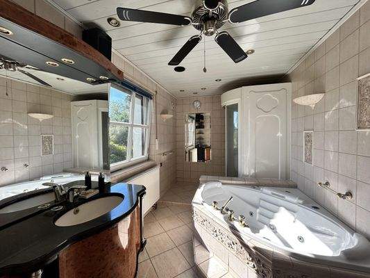 Tageslichtbad mit Wanne und Dusche