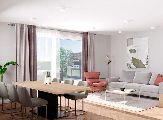 Twin Wohnzimmer gartenblick