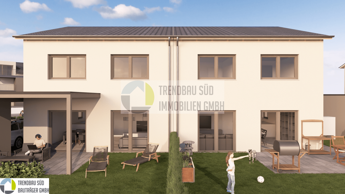 Färberbrühl, Mietingen_Visualisierung_kleine DHH_Ansichten_2025-08-07_2 - Foto