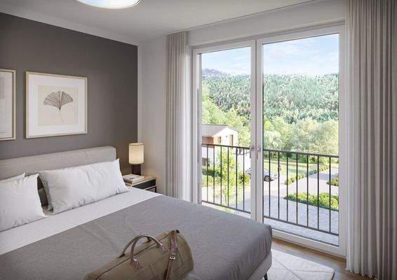 Schlafzimmer mit Einrichtung