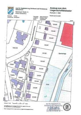 Auszug aus dem Liegenschaftskataster Fl. Nr. 7313/3