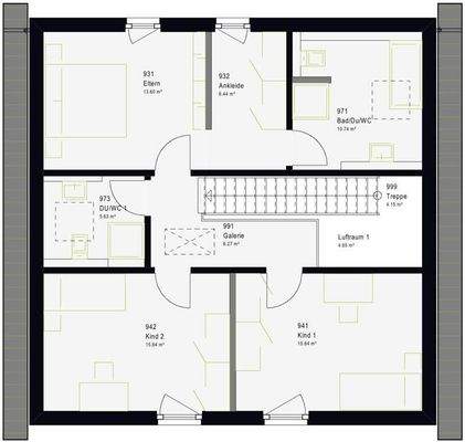 Grundriss Dachgeschoss (Individuell Anpassbar)