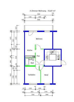 Grundriss der Wohnung