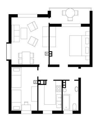 10412.065 WE 45, 2. OG - Grundriss mit Möbeln