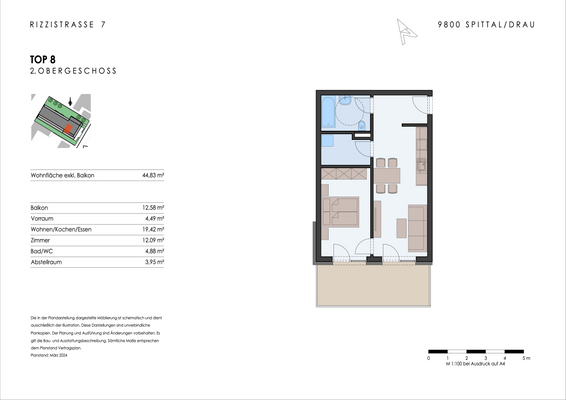 Grundriss Rizzistrasse TOP 08