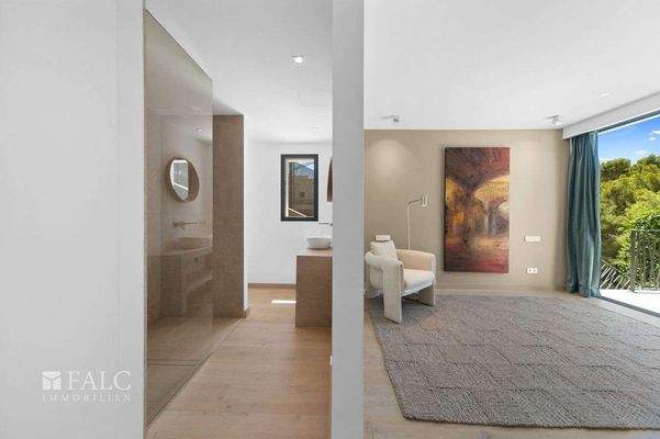 Schlafzimmer mit Bad