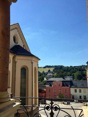 Aussicht vom Frühstücksbalkon