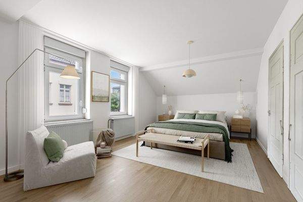 Ausschnitt großzügiges Schlafzimmer