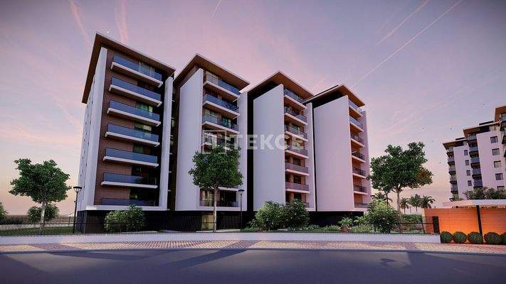 Flats with En-suite Bathrooms in a Project in Kepez Antalya