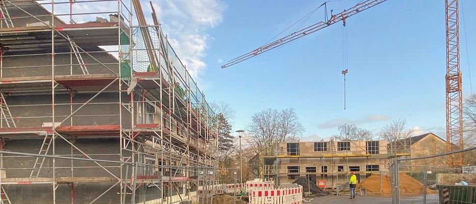 Blick in die Baustelle - Haus 20 - 21 geradeaus