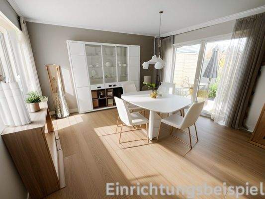 Esszimmer Musterhaus (Einrichtungsbeispiel KI)