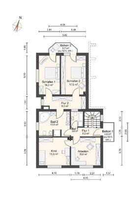 Grundriss Obergeschoss