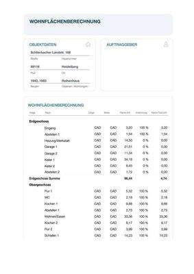 Wohnflächenberechnung 1