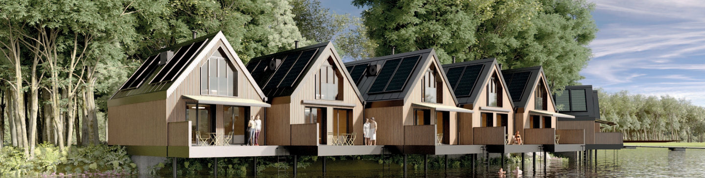 Ansicht Wasser Chalets