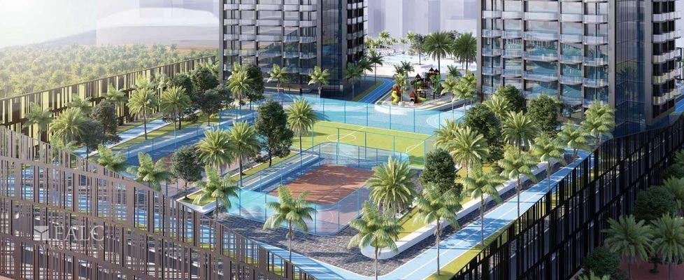 Ansicht auf Tennisplatz