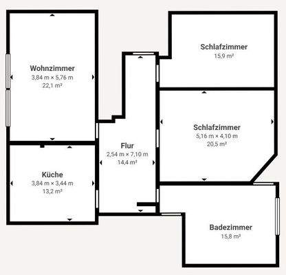 Grundriss Wohnung 1 - EG
