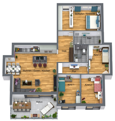Grundriss - 3D