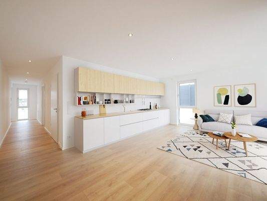 Küche und Wohnzimmer