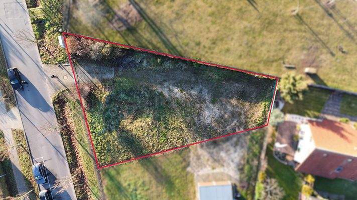 Luftbild rot markiert