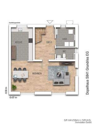 Großzügiger Wohn- und Essbereich mit offener Küche und direktem Zugang in den Garten – ideal für gemeinsames Wohnen und Leben