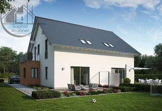 Haus Seite mit Anbau