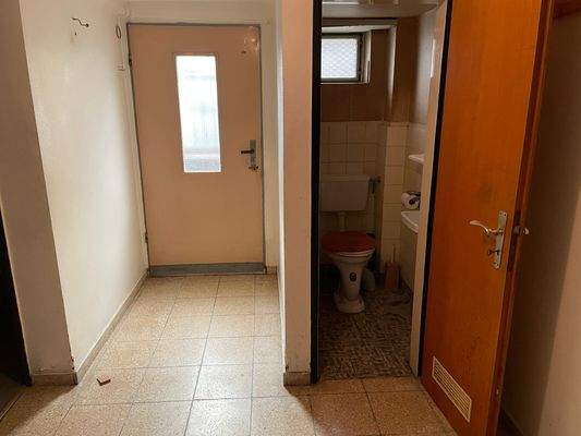 Ausgang zum Carport / Toilette 