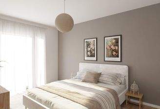 Helles und komfortables Schlafzimmer mit angrenzender Dachterrasse