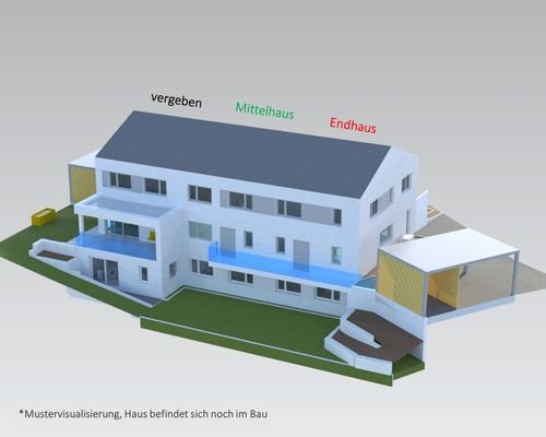 Außenvisualisierung Reihenhäuser