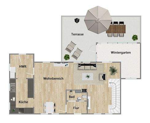 Grundriss Erdgeschoss (nicht maßstabsgetreu)